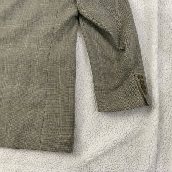 Lauren Ralph Lauren Blazer Sport Coat Jacket 42R 100% Wool Brown Tan Houndstooth - Picture 10 of 15